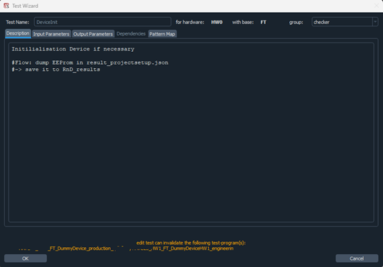 description from a testbench